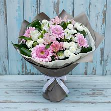 Букет цветов из:  Герберы, Альстромерии и Хризантемы в Кыштовке