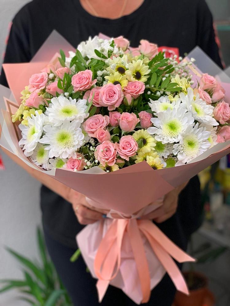 Букет цветов из: Розы и Хризантемы в Кыштовке
