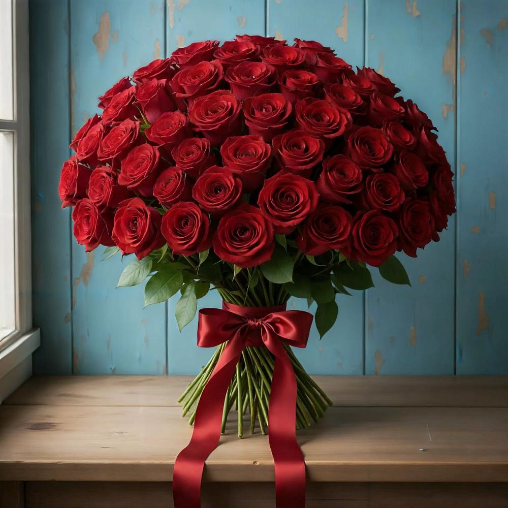 Букет Красные розы Блэк Меджик в Кыштовке