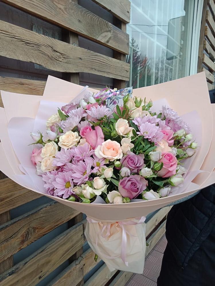 Букет цветов из: Розы и Хризантемы в Кыштовке