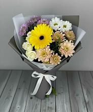 Букет цветов из:  Розы, Герберы и Хризантемы #REPLACE_PRED# Кыштовке