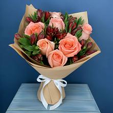 Букет цветов из:  Розы и Альстромерии в Кыштовке