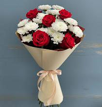 Букет цветов из:  Розы и Хризантемы в Кыштовке