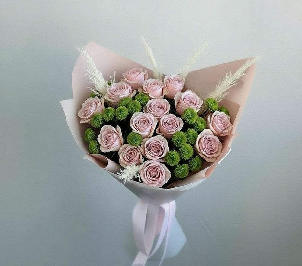 Букет цветов из: Розы и Хризантемы в Кыштовке