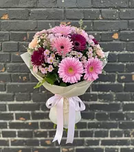 Букет цветов из:  Герберы и Хризантемы в Кыштовке