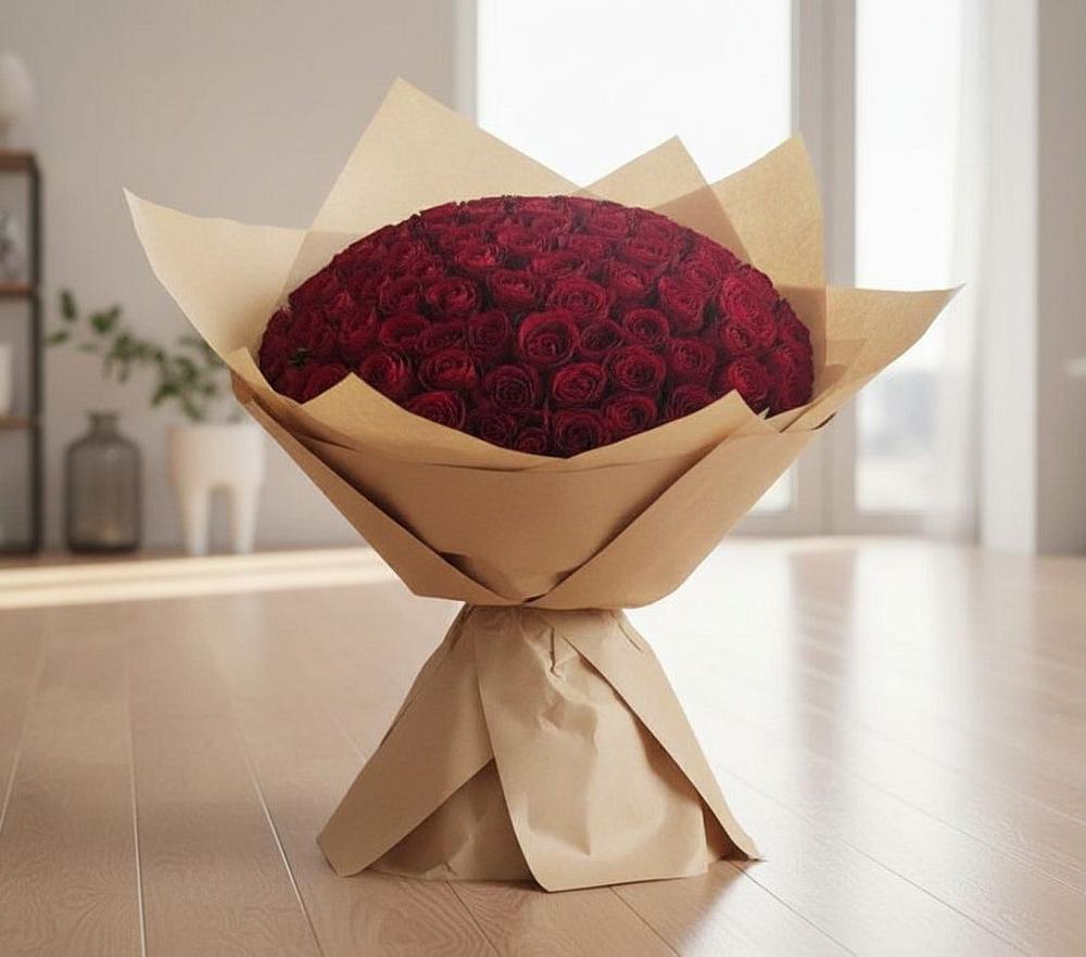 Букет 101 Красная роза в Кыштовке