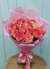 Букет 15 Розовых роз Равель в Кыштовке